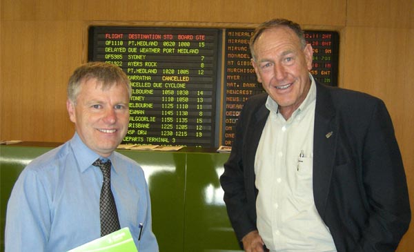 Paddy Cullen, (left) Oxfam's WA state Campaigner with Barry Haase Paddy Cullen, (left) Oxfam's WA state Campaigner with Barry Haase