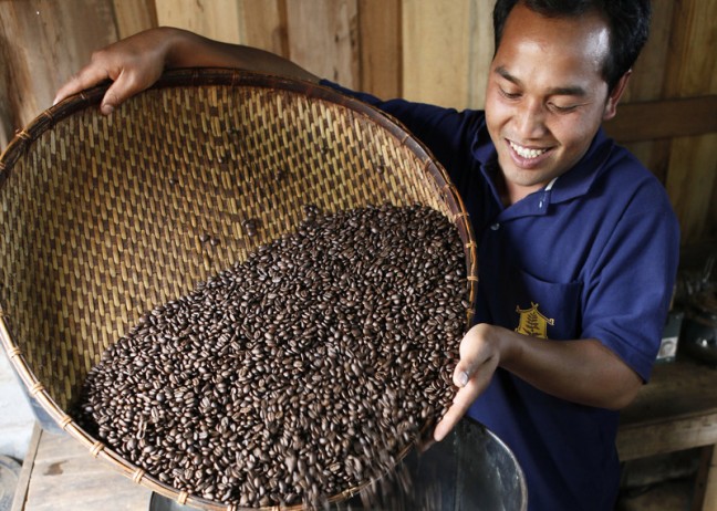 Thong Sout - Coffee Production Group Member. Photo: Timothy Herbert/OxfamAUS