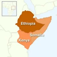 Map of the affected area in the Horn of Africa Map of the affected area in the Horn of Africa