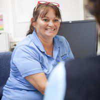 Healthcare worker Hayley Nelson at SWAMS clinic at St John Of God Hospital, Bunbury, WA. PHOTO: Bonnie Savage/OxfamAus