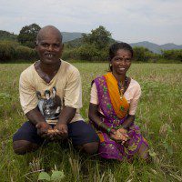 Ambaji and Suman on the land they are cultivating. Photo: Chris Johnson/OxfamAUS