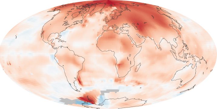 Global temperature changes 2000-2009, conducted by NASA's Goddard Institute for Space Studies.