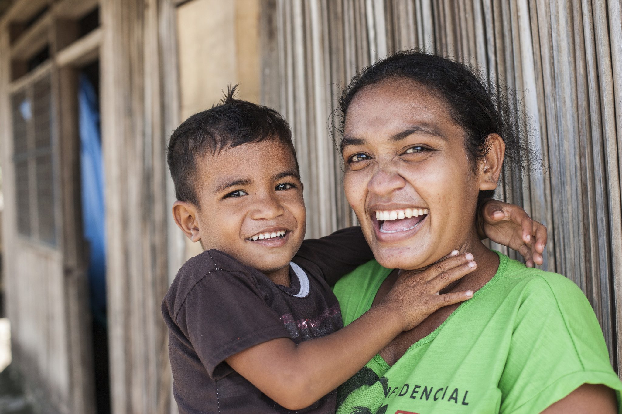 Adriana with her son Jovandro. Photo: Rodney Dekker/OxfamAUS