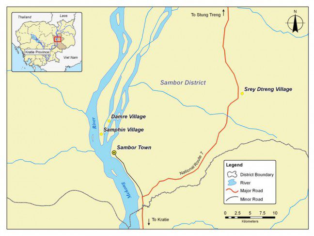 Map of Sambor - Cambodia