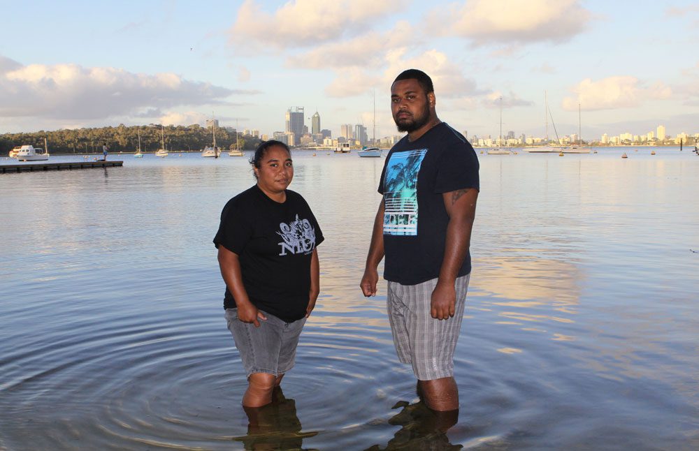 Daphne Pihigia and George Nacewa are Climate Warriors from Niue and Fiji. Photo: Dean Leggo