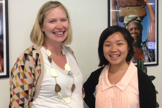YEP team members, Catherine Church and Miriam Lai. Photo: Emma Durki/OxfamAUS Photo: Emma Durki/OxfamAUS