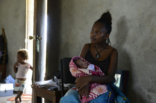 Lisa and her newborn son. Photo: Amy Christian/OxfamAUS Cyclone Pam Vanuatu. Photo: Amy Christian/OxfamAUS