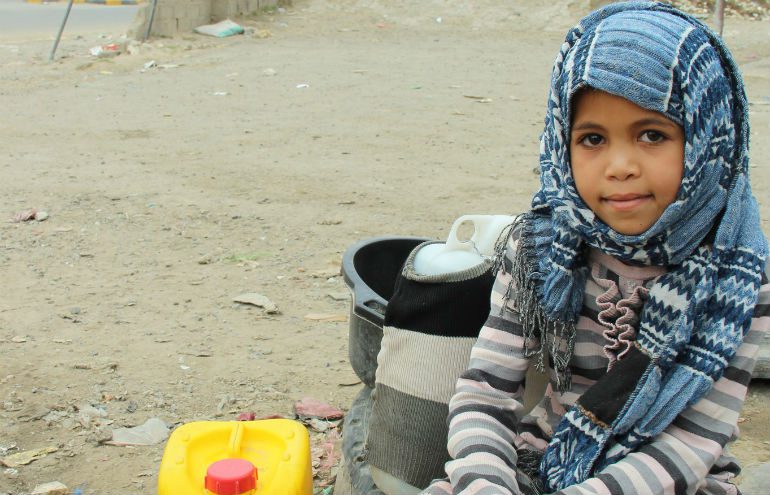 The crisis in Yemen is affecting thousands like Sahem, aged 8, who walks miles each day to fetch water