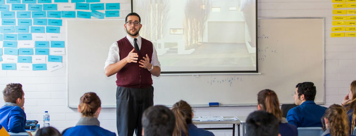 Fadi Elbarbar teaches at St Monica's in Epping where he introduced interactive Fairtrade resources.