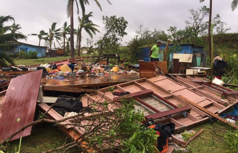 A ruined house in the aftermath of Cyclone Winston in Fiji