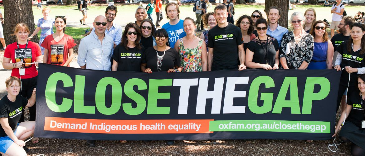 Oxfam staff members gather for National Close the Gap Day