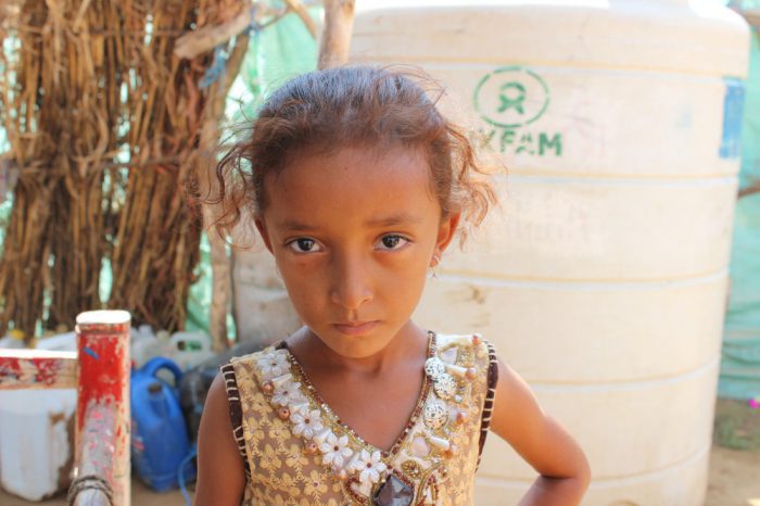 This young girl and her family were displaced by the conflict in Yemen and now lack income. Her father, Ahmed Shwaa, who was a farmer before the war, tells Oxfam: