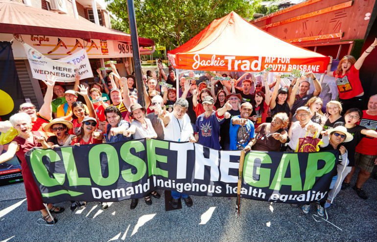 This year, more than 1000 separate National Close the Gap Day events were held across Australia, calling on governments to honour their commitments to addressing Indigenous health inequality.Photo: Jason Malouin/OxfamAUS Vani Pecilis wife