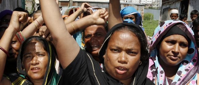 Women march for their rights in Bangladesh. Photo: Peter Caton/OxfamAus