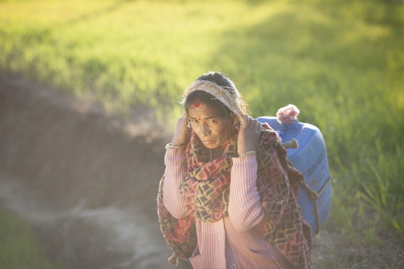 Carrying water is backbreaking work