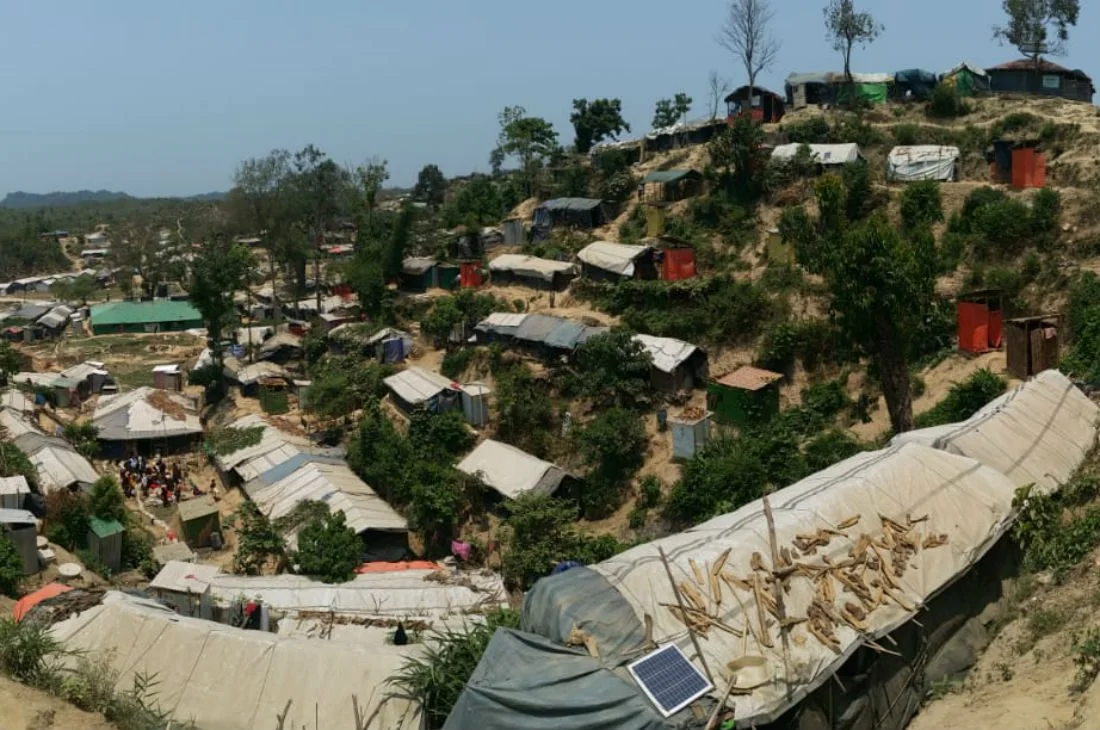 Makeshift shelters stretch into the distance of a Rohingya refugee camp in Bangladesh. Photo: Dylan Quinnell Makeshift shelters stretch into the distance of a Rohingya refugee camp in Bangladesh. Photo: Dylan Quinnell