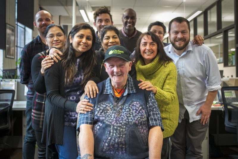 Our Supporter Services team pictured in the Melbourne Oxfam Australia office.. Photo: Keith Parsons/OxfamAUS