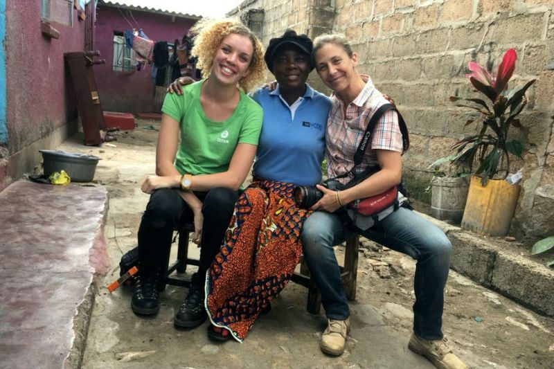 Photo above: Irene (centre), Photographer Georgina Goodwin (right) and myself at Irene’s home in Lusaka. Irene introduced us to her family and showed us how she trains her community to stay safe from cholera Photo above: Irene (centre), Photographer Georgina Goodwin (right) and myself at Irene’s home in Lusaka. Irene introduced us to her family and showed us how she trains her community to stay safe from cholera