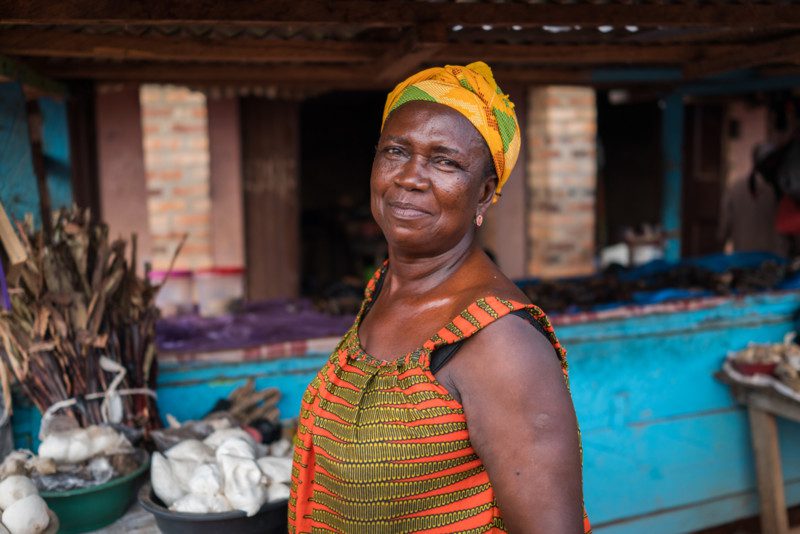 Afia Dede, 64 is a stallholder at Ayanfuri market. Photo: Nana Kofi Acquah/OxfamAUS