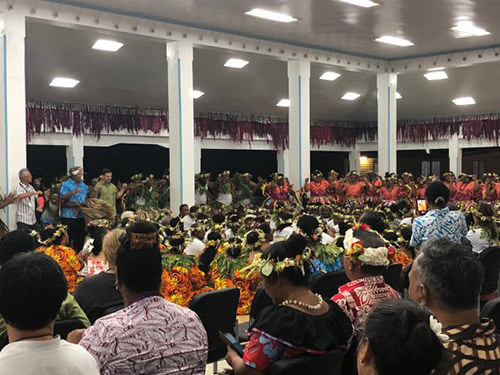 Each night a different island of Tuvalu took it in turns to share the most magnificent meals, dancing and singing. Photo: Simon Bradshaw/Oxfam Australia