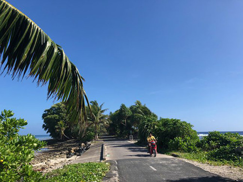The beautiful – and narrow – ocean state of Tuvalu. Photo: Simon Bradshaw/Oxfam Australia