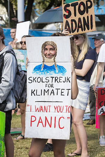 #Climatestrike placard – I want you to panic! #Climatestrike placard with a Greta Thunberg picture - I want you to panic!