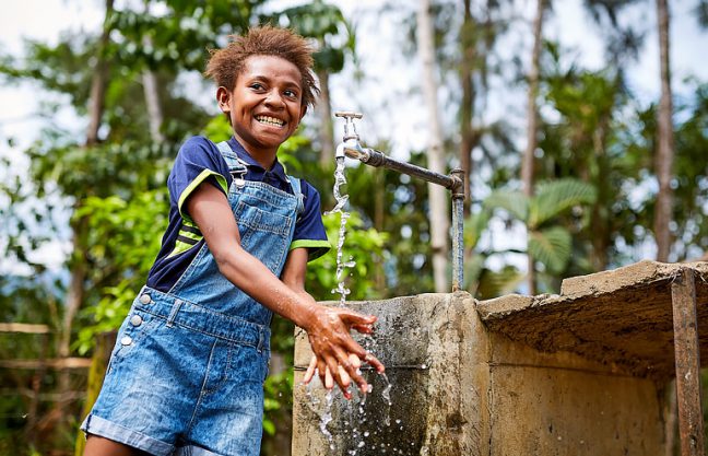 Tap-stand to provide clean water for a family in PNG