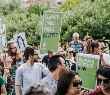 People demonstrating for climate justice