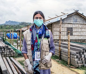 <p>Oxfam staff member Iffat Tahmid Fatema is providing service in the camp during Covid 19 outbreak. Cox's BazarRohingya Refugee Camp, Bangladesh.</p>