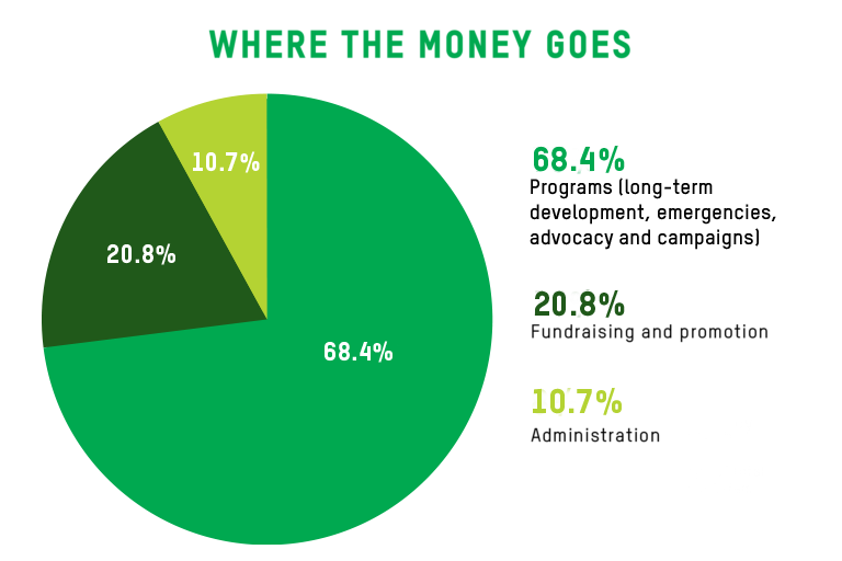 Where the money goes chart
