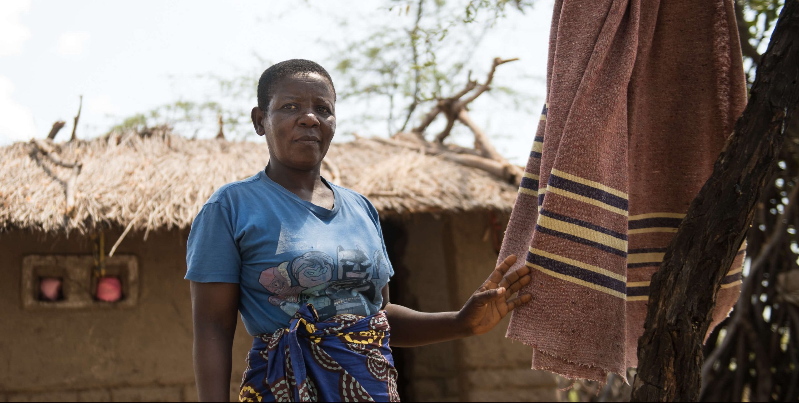 Joyce was displaced by Tropical Storm Ana and now lives in a well-wisher’s house is seen at their village in Chikwawa. Photo: Thoko Chikondi/Oxfam