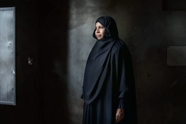 47 years old Ajirun Begum is a Rana Plaza Survivors. She is unable to come out from the fear of that incident and her health condition has degraded ever since the accident. When she worked at Rana Plaza, her fixed salary was 4500 Taka. For last ten years she is on pain medicines and has no income. Savar, Bangladesh Photo: Fabeha Monir/Oxfam 47 years old Ajirun Begum is a Rana Plaza Survivors. She is unable to come out from the fear of that incident and her health condition has degraded ever since the accident. When she worked at Rana Plaza, her fixed salary was 4500 Taka. For last ten years she is on pain medicines and has no income. Savar, Bangladesh Photo: Fabeha Monir/Oxfam