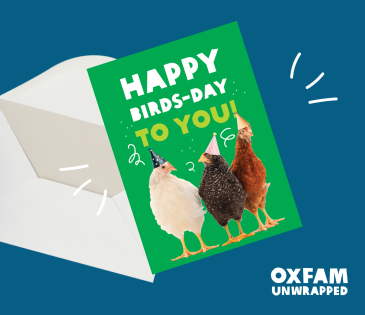 Oxfam Unwrapped Happy Birdsday Card