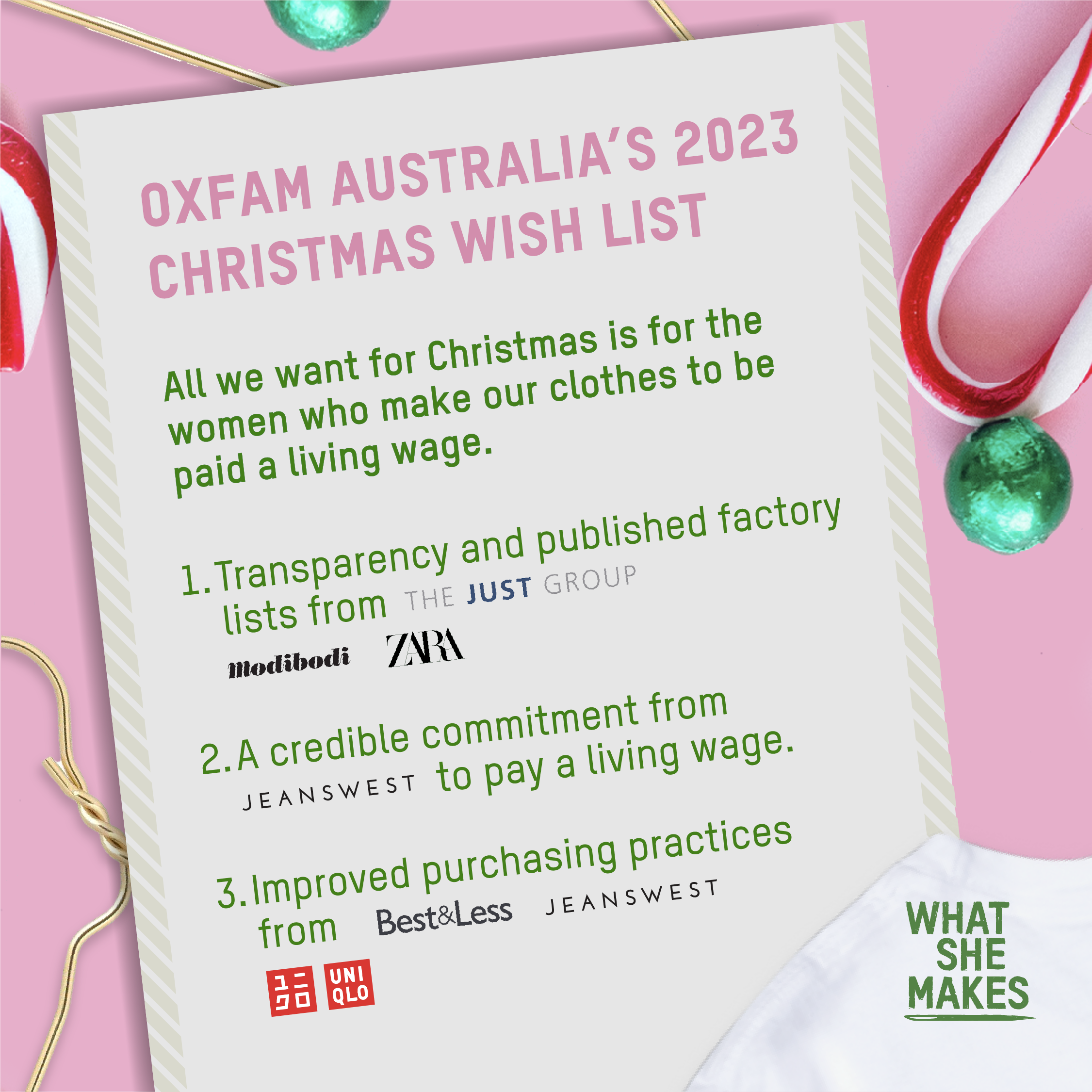 Oxfam Australia's 2023 Christmas Wish List