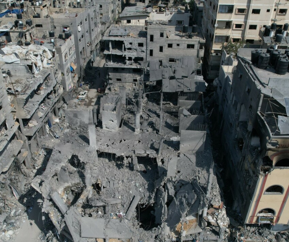 Gaza, Palestinian Territory Occupied: Residential towers in the Gaza Strip were turned into rubble during an Israeli airstrike. Alef Multimedia Company/ Oxfam