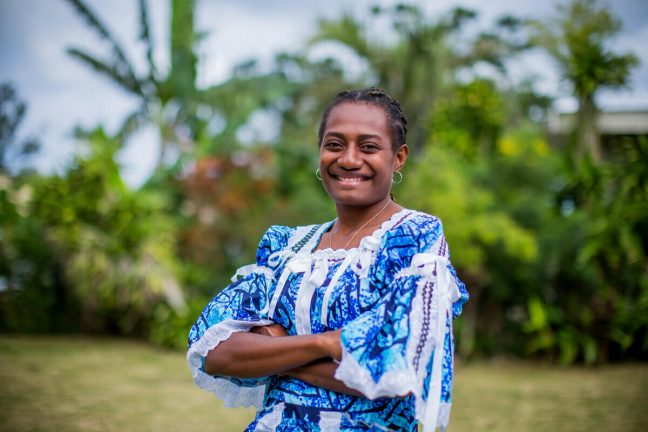 Vanuatu: Jacquline is a graduate of Youth Challenge Vanuatu's (YCV) Ready for Work program, and now works at the ombudsman office in Vanuatu. Oxfam acknowledges the support of the Australian Government through the Australian NGO Cooperation Program (ANCP). Photo: Arlene Bax/Oxfam