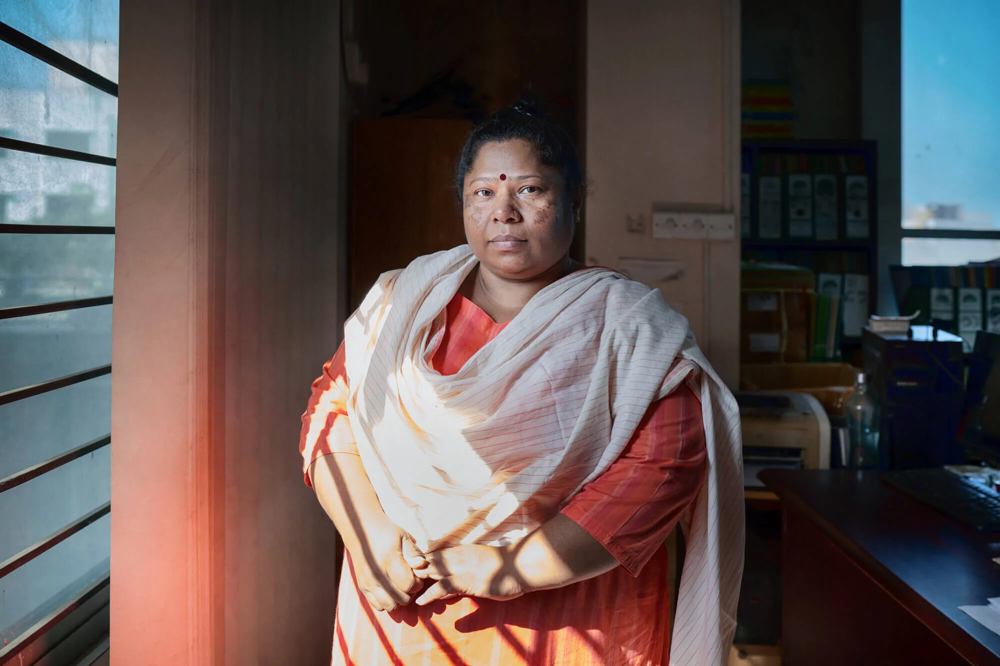 Bangladesh: Kalpona Akter at her office. She is a labour activist from Bangladesh. She is the founder and executive director of the Bangladesh Center for Workers Solidarity. Fabeha Monir/Oxfam