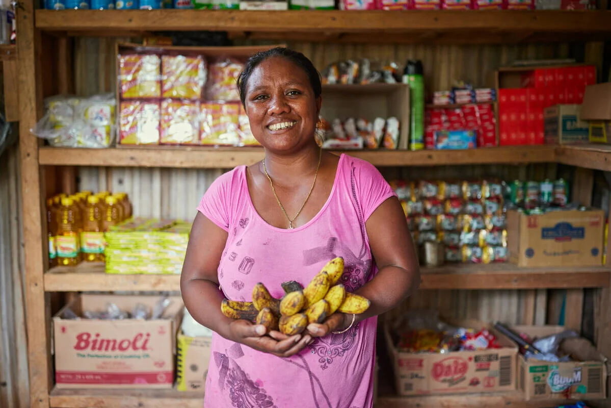 Timor-Leste: Ilda in her small tuck shop that she runs out of her home. She has always been a saver, even before joining ROMANSA. She is currently a leader in her group. Oxfam acknowledges the support of the Australian Government through the Australian NGO Cooperation Program (ANCP). Photo: Patrick Moran/Oxfam
