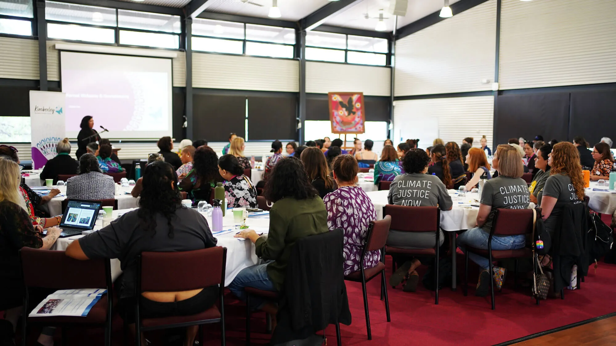 Broome: The Kimberley Aboriginal Women's Council (KAWC) Roundtable, led my Janine Dureau, took place November 2023. Over 80 women from across the Kimberley and WA participated. Photo: Aimee Han/Oxfam Broome: The Kimberley Aboriginal Women's Council (KAWC) Roundtable, led my Janine Dureau, took place November 2023. Over 80 women from across the Kimberley and WA participated. Photo: Aimee Han/Oxfam