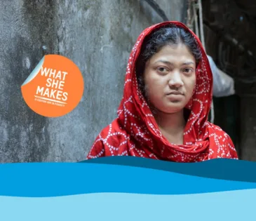 Dhaka, Bangladesh: Kakoli* works in a garment factory and barely earns enough to meet her needs. Oxfam's What She Makes campaign demands that big brands pay the women who make our clothes a living wage. Photo: Fabeha Monir/Oxfam. *Name changed to protect identity. Dhaka, Bangladesh: Kakoli* works in a garment factory and barely earns enough to meet her needs. Oxfam's What She Makes campaign demands that big brands pay the women who make our clothes a living wage. Photo: Fabeha Monir/Oxfam. *Name changed to protect identity.