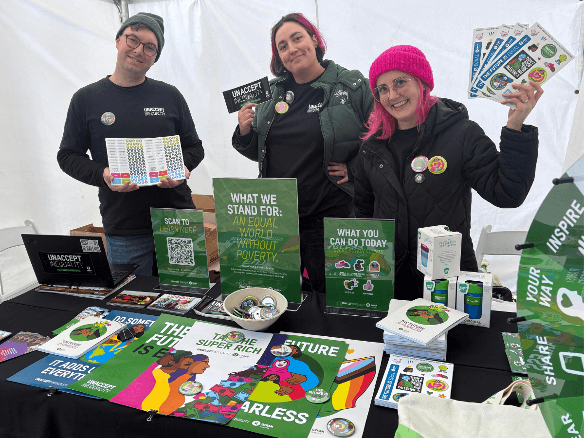 Parkville, Australia: Oxfam Australia staff attended a event as part of Orientation Week at the University of Melbourne. Oxfam was present at this event to talk about Oxfam, our work and to engage with students and the community. Photo Credit: Maddi Kraus/Oxfam.