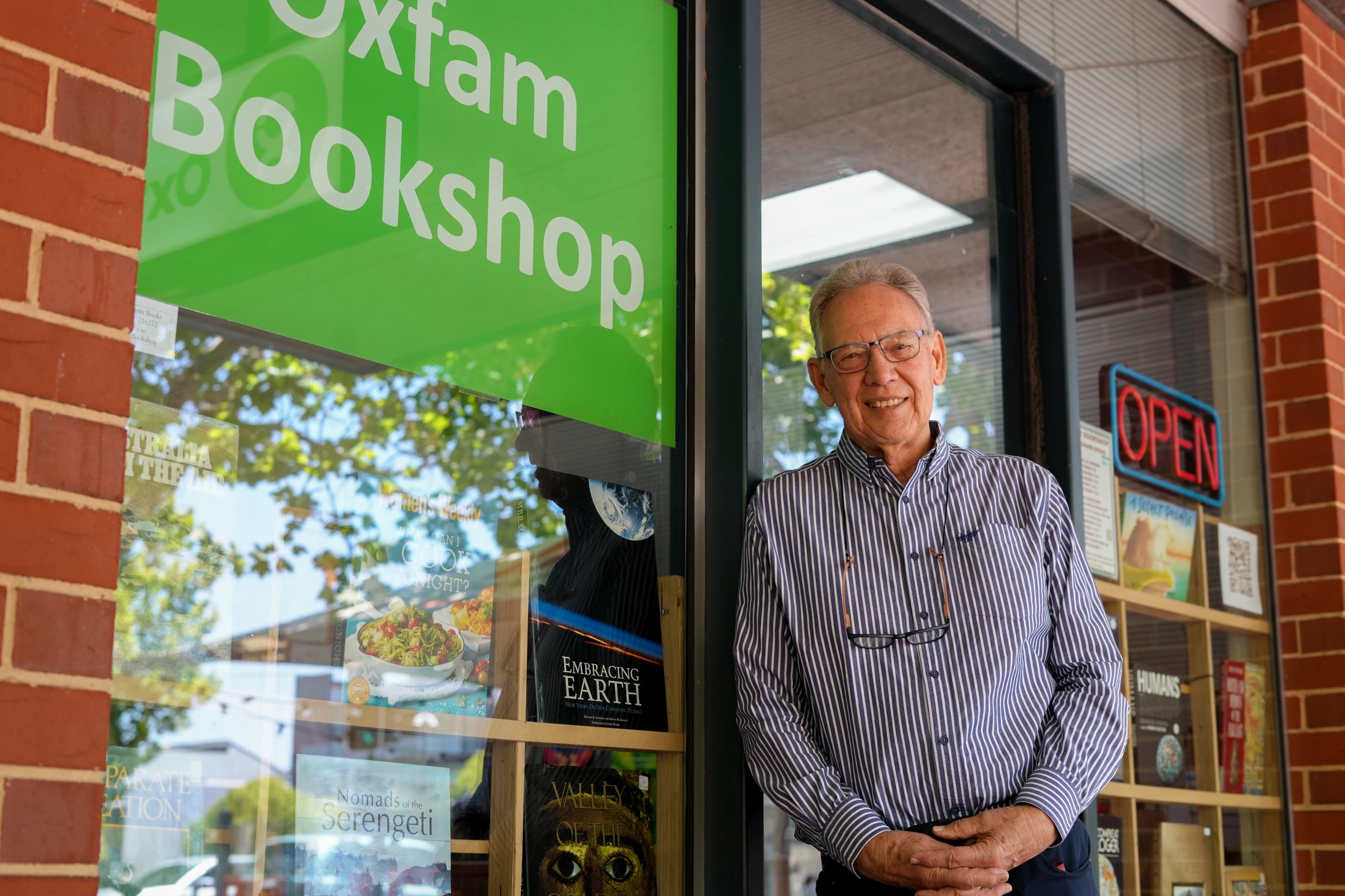 David is a long-term volunteer at the Oxfam Bookshop in Adelaide. The bookshop is completely volunteer-led and run, with all proceeds going towards Oxfam's work. Adelaide, Australia: David is a long-term volunteer at the Oxfam Bookshop in Adelaide. The bookshop is completely volunteer-led and run, with all proceeds going towards Oxfam's work. Photo: Heidi Demond/Oxfam